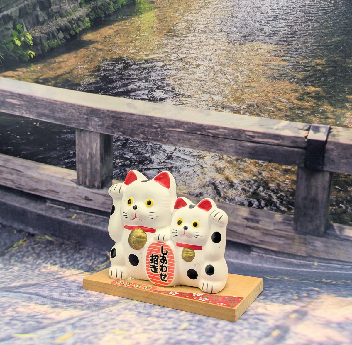 縁起物 招き猫 幸せ招き 右手上げ 左手上げ 陶器製 開運 白猫 置物