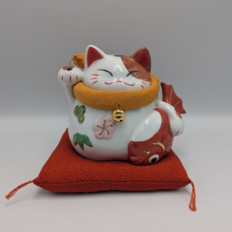 猫舎道楽堂本舗 招き猫 右手上げ 鯛 まねきねこ 置物 商売繁盛 開運