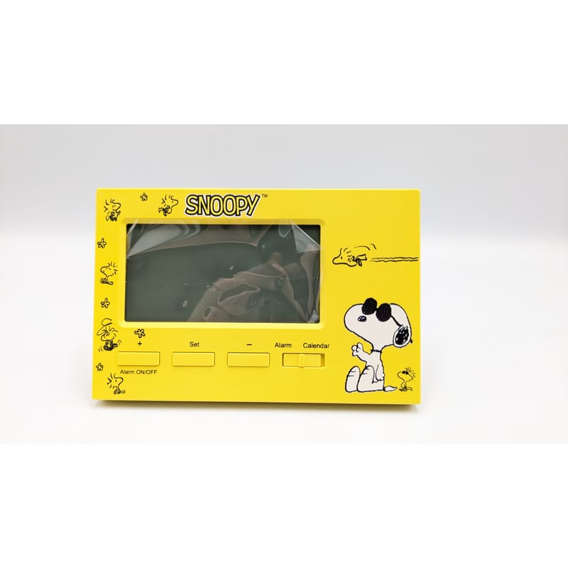 PEANUTS スヌーピー 電波目覚まし時計 目覚まし時計 イエロー