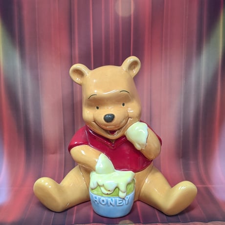 ディズニー くまのプーさん 陶磁器製 貯金箱 NICHITEN 日天