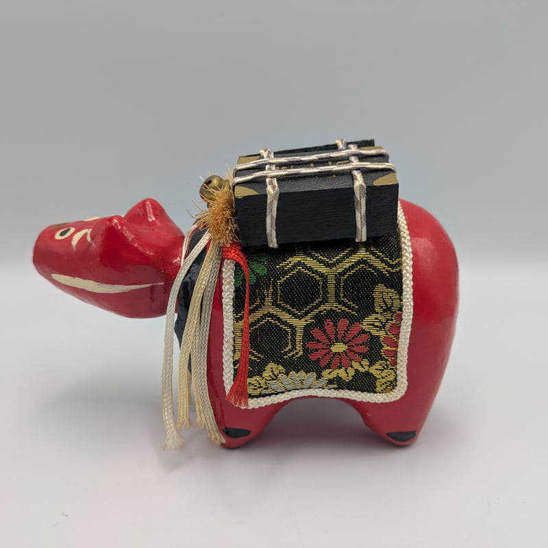 大型/赤べこ/縁起物】 郷土玩具 アンティーク 骨董品 希少 千両べこ