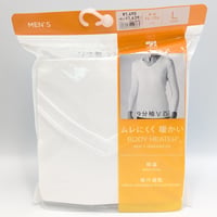 BODY HEATER　メンズ　Lサイズ　白　無地　9分袖　シャツ　インナー　Vネック
