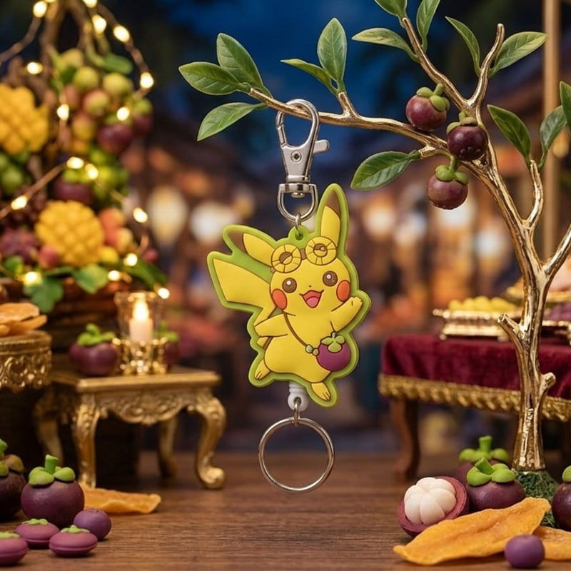 ポケモンセンター台北限定 ピカチュウ リール付きキーチェーン 台湾
