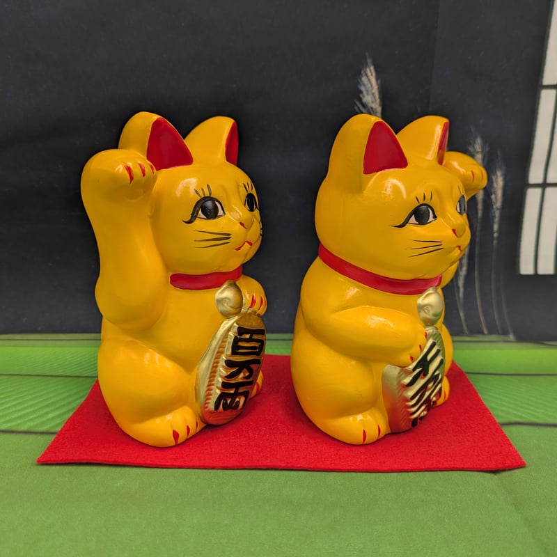 招き猫 黄色の招き猫 貯金箱