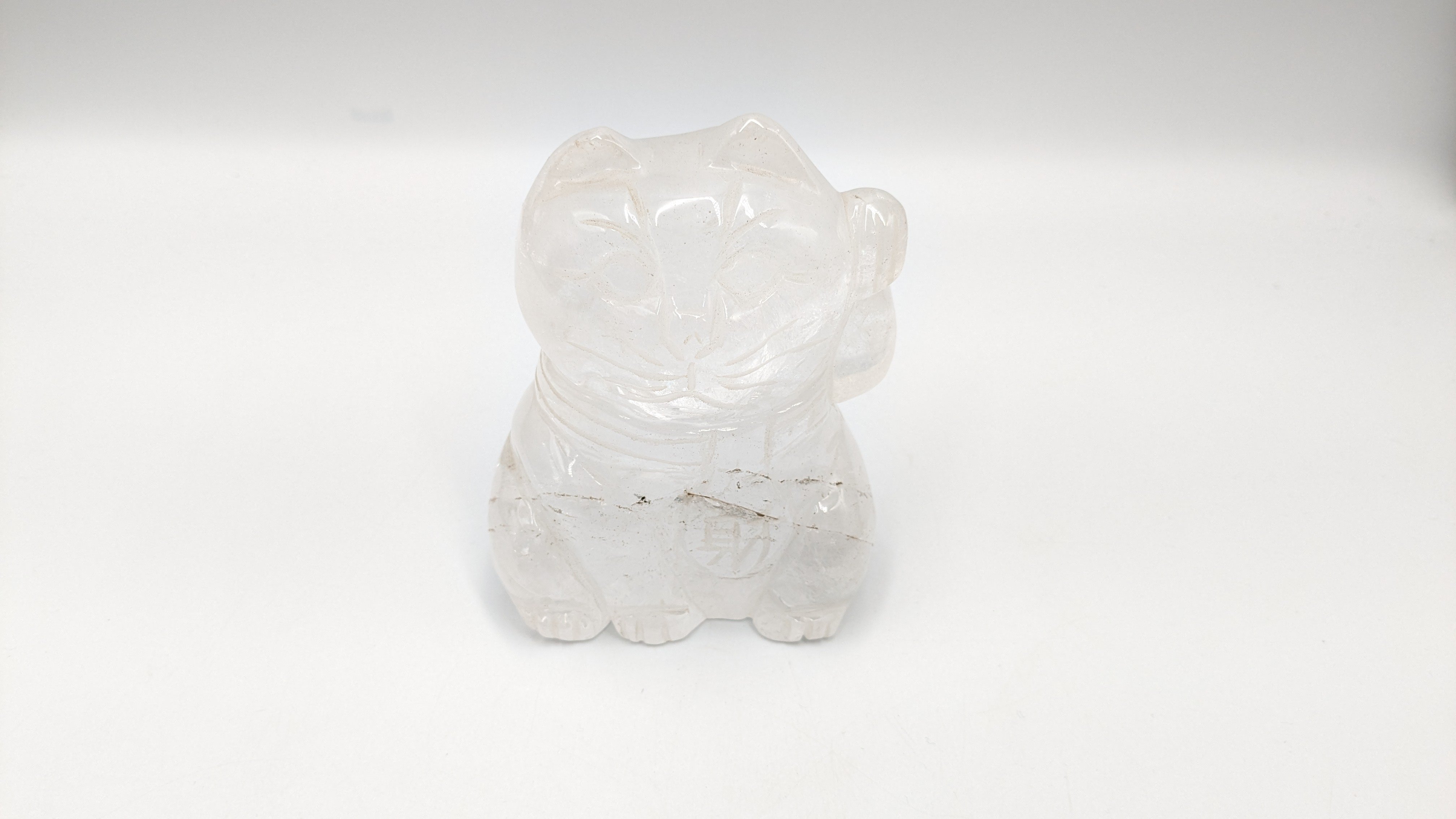 縁起物 水晶 招き猫 天然石 パワーストーン 置物 彫刻 幸運 開運 浄化