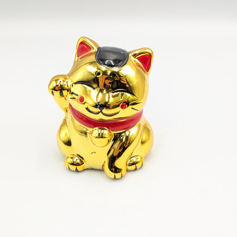 縁起物 招き猫 金色の招き猫 貯金箱 開運 金運 | よしつねの秘密基地