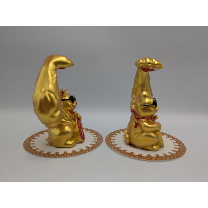 【掘り出し物】財運の縁起物 金運UP 開運招き猫 楽天市場】【新発売】最強金運トリオ 金運UP 招き猫 花以外 谷中堂 金