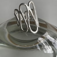 Karen silver Long wave ring