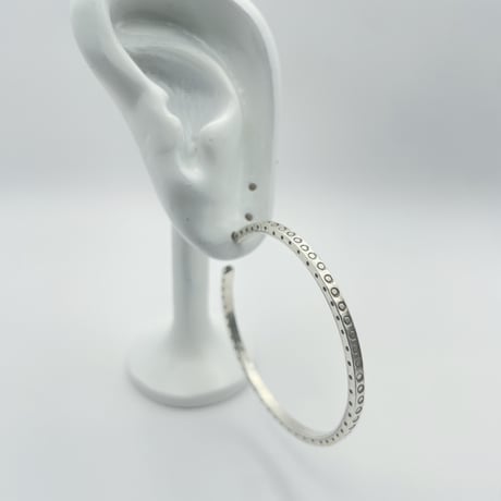 Karen silver Carving  hoop pierce