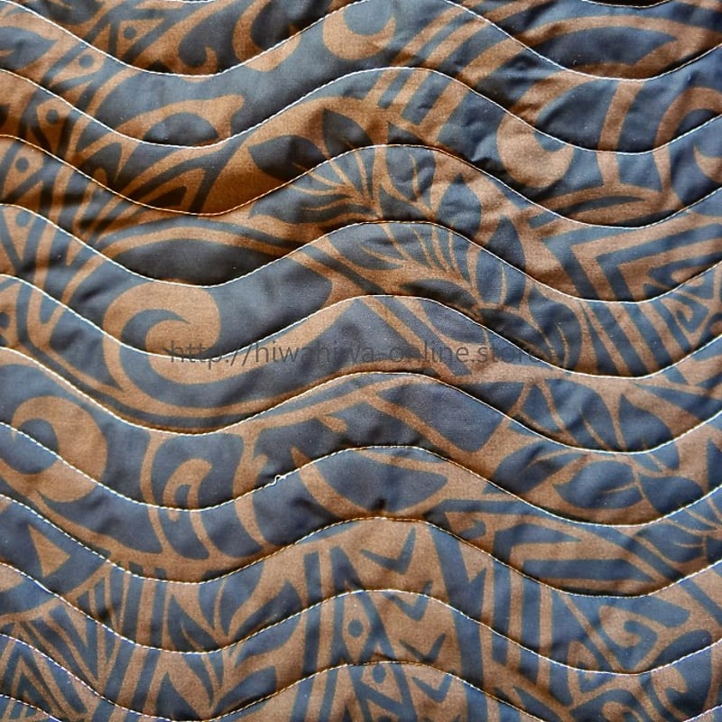 ハワイアン シートカバーSET トライバル柄 ブラウン ヘッドレスト分離