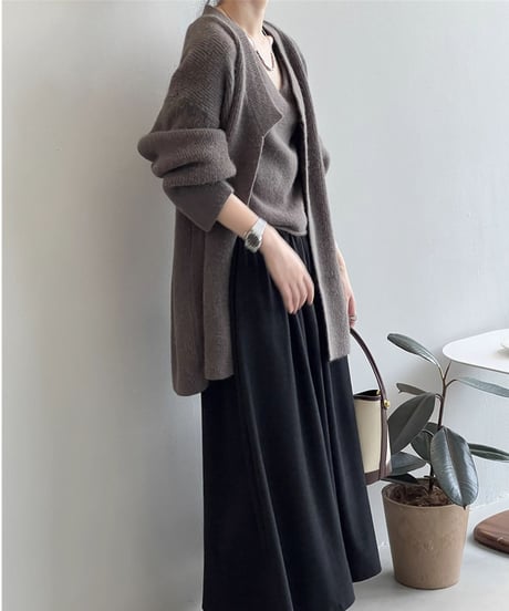 knit cardigan & camisole ensemble /4color　FL3071