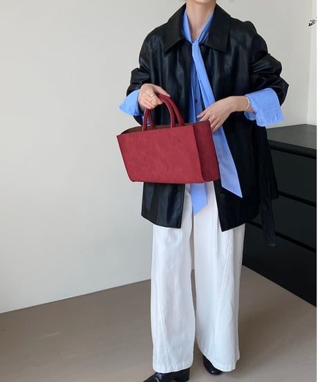 pu leather waist-belt coat /2color　FL2797