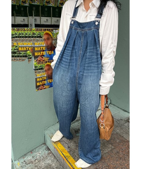 tuck denim overalls　FL2401