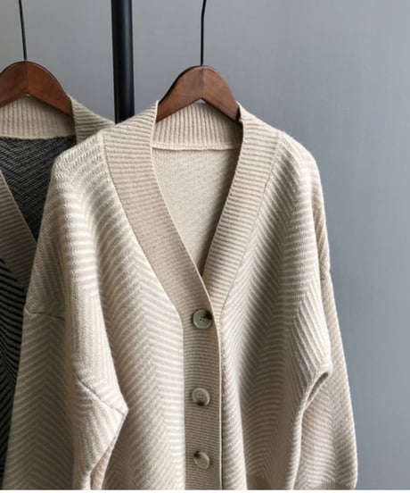 herringbone knit cardigan　FL2580