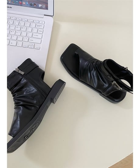 square toe thong boots sandals /2color　FL2313