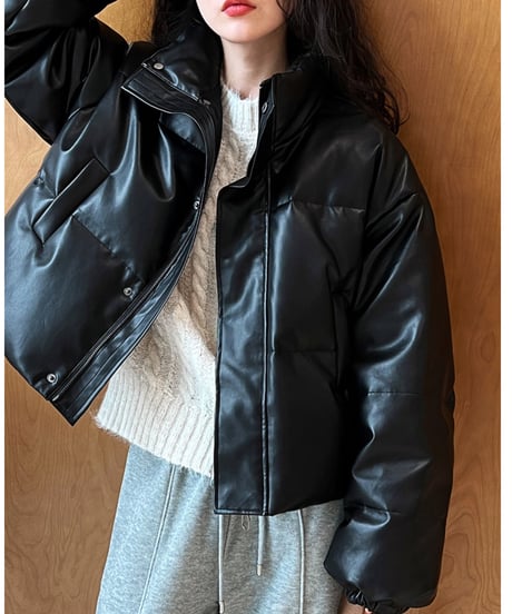 pu-leather down jacket /3color　FL2881