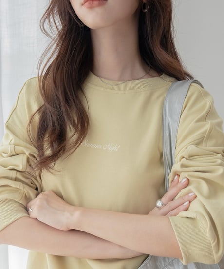 letter print sweat pullover /4color　FL3288