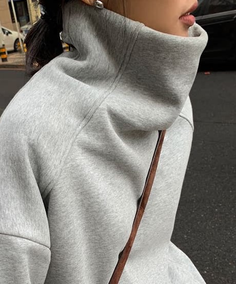 drawstring neck turtleneck sweatshirt　FL2546