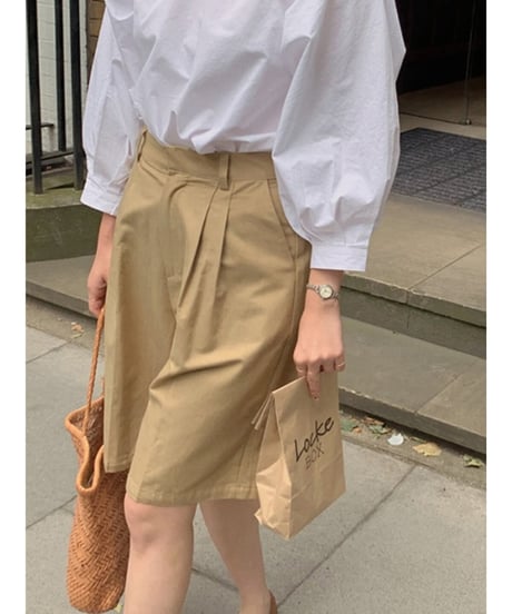 tucked bermuda pants　FL2068