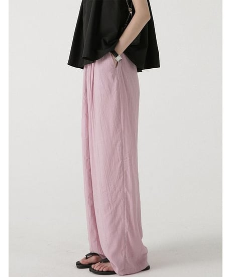 textured tuck pants　FL2197