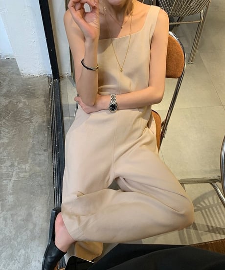asymmetrical shoulder overalls　FL2432