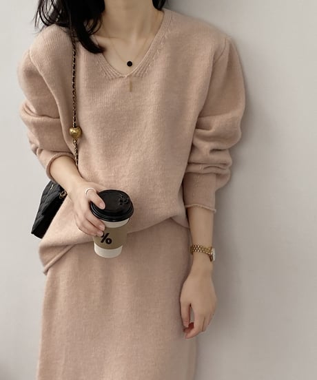 curl-edge knit setup /4color　FL2861