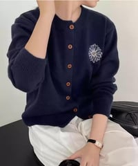 flower embroidery cardigan /3color　FL2955