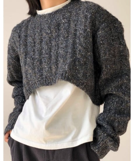 twisted pull-over round neck sweater /2color　FL2640