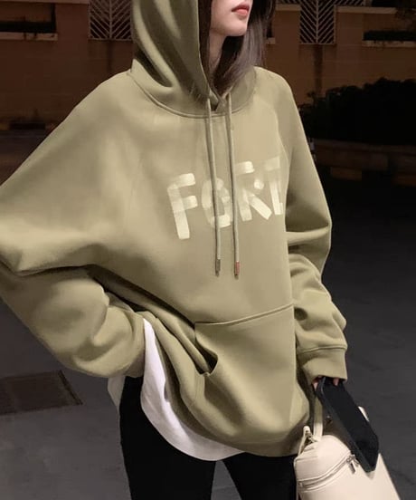 fore logo print hoodie　FL2548