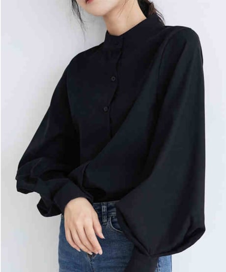 balloon sleeve stand collar shirt /4color　FL3331