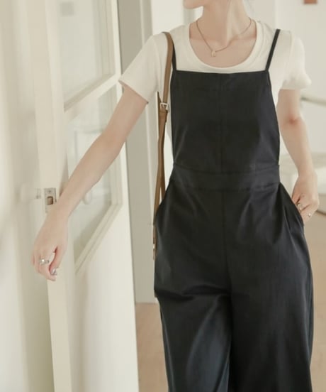 square neck casual salopette　FL2441