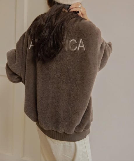 back logo boa fleece pullover /2color　FL3208