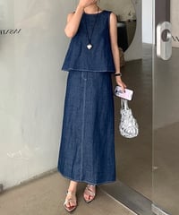 sleeveless long skirt a-line set　FL2416