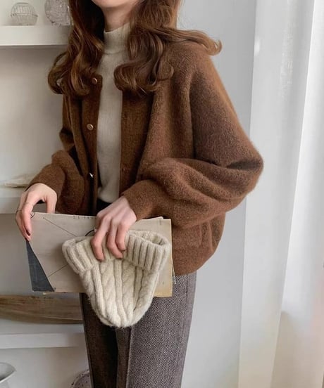 sleeve Knit short cardigan /3color　FL2585