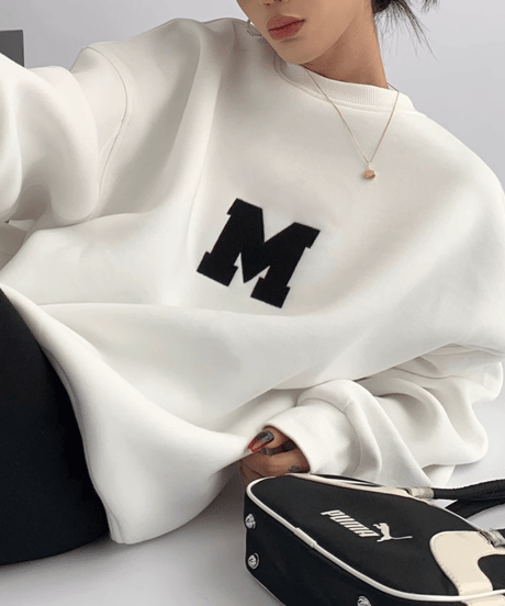 embroidered logo sweatshirt /3color　FL3262