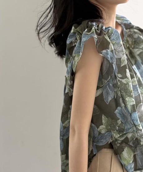 ruffle sleeve floral blouse　FL3410