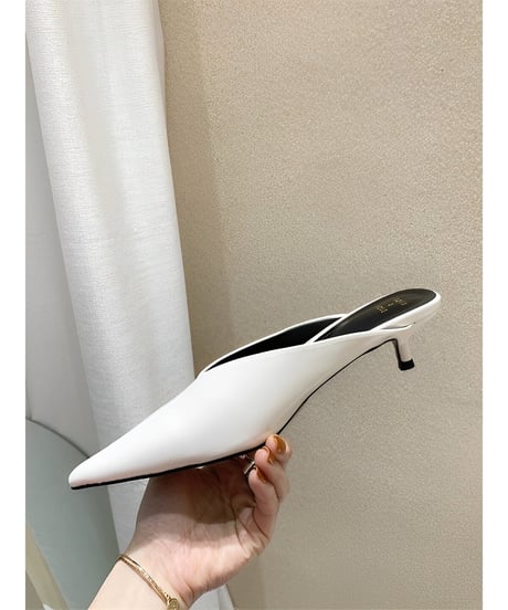 pointed toe low heel mules /3color　FL2305