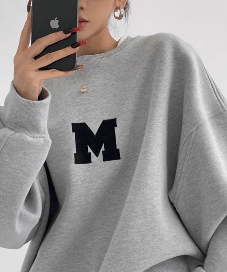 embroidered logo sweatshirt /3color　FL3262