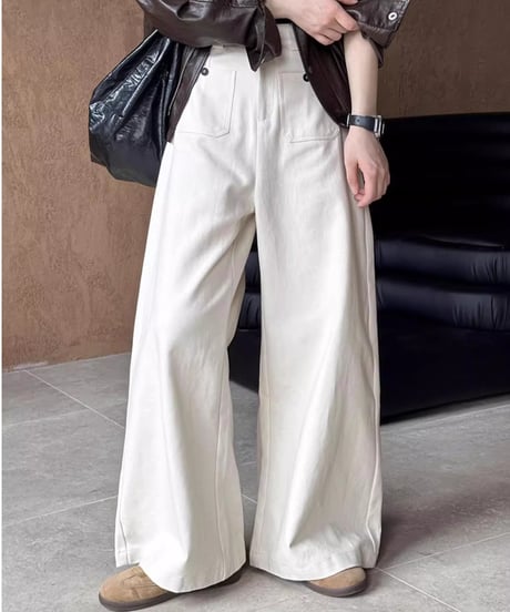 casual straight wide pants /2color　FL2812