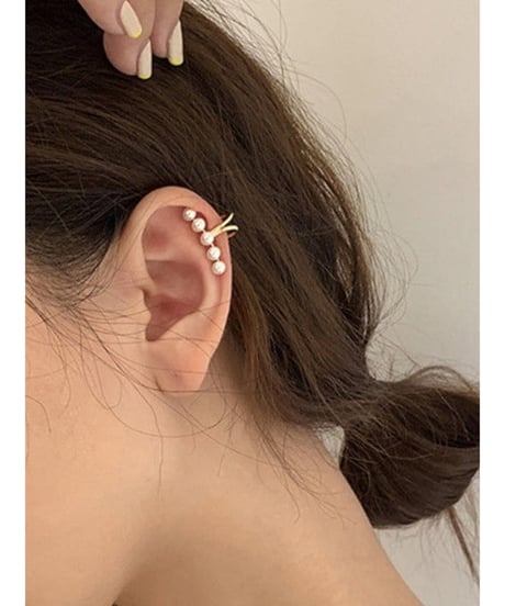 5-row pearl hoop ear cuff　FL2345