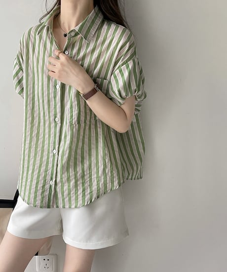 feminine border blouse　FL2201
