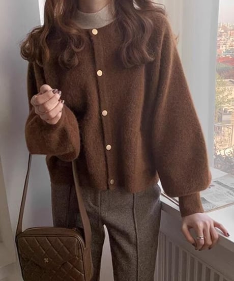 sleeve Knit short cardigan /3color　FL2585