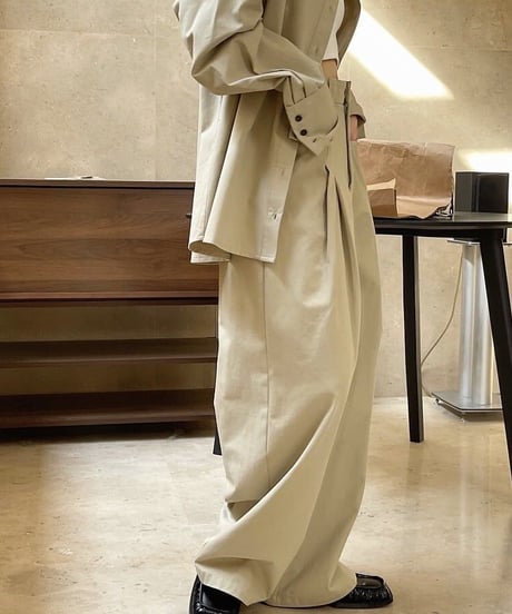 tucked wide leg pants /2color　FL3226