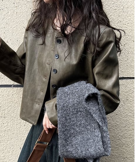 short pu leather jacket　FL2707