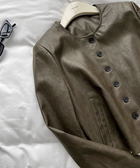 short pu leather jacket　FL2707