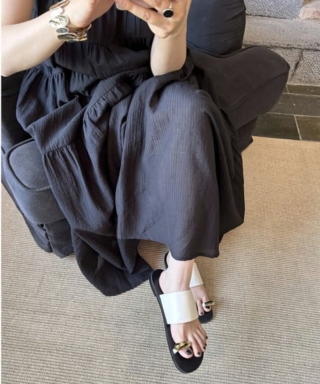 gold accent thong sandals /3color　FL2080