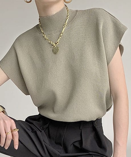 simple half-neck t-shirt /3color　FL3333