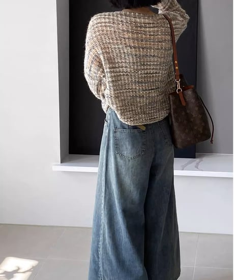 wide leg flare denim　FL3348