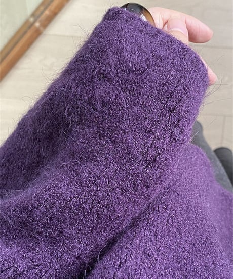 wax touch round neck knit /4color　FL3072