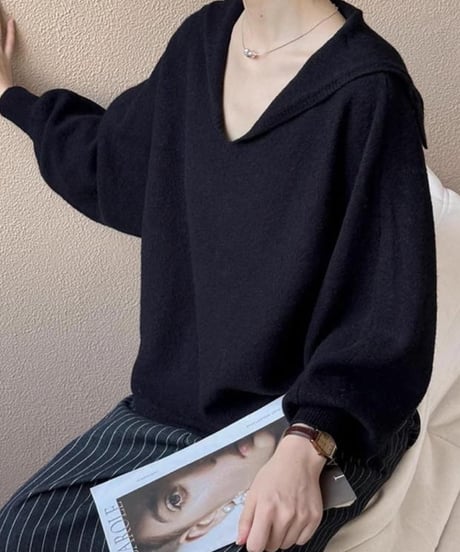 sailor collar knit pullover /3color　FL2947